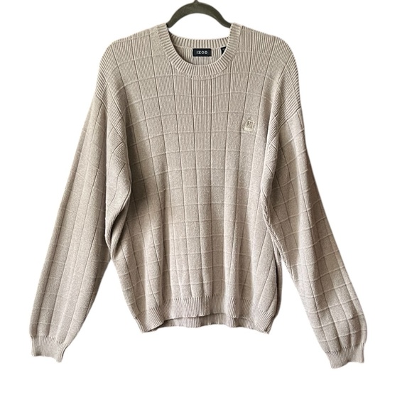 IZOD Beige Preppy Crew Neck Men’s Sweater. Size L - Picture 1 of 3